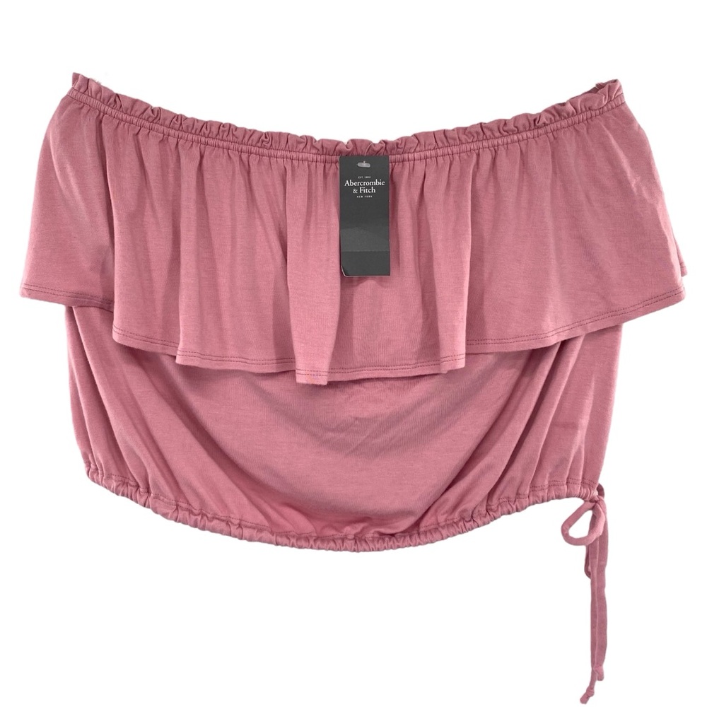 Abercrombie & Fitch Ruffle Stretch Pink Ruffle Tube Top New Y2K